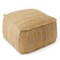 Casafield Braided Jute Pouf, Large Pouf Ottoman, 22" W x 22" D x 14" H Woven Jute Footrest, Decorative Indoor Boho Home Accent for Living Room